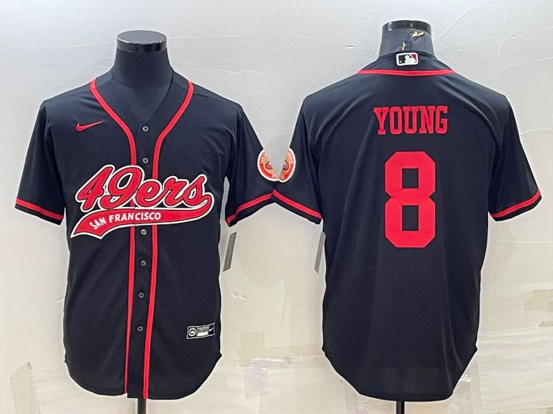 Men San Francisco 49ers #8 Young Black 2022 Nike Co branded NFL Jersey